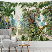 Dschungel Wandteppich Für Wohnzimmer Mit Exotischem Motiv - Dschungel-Deko.de