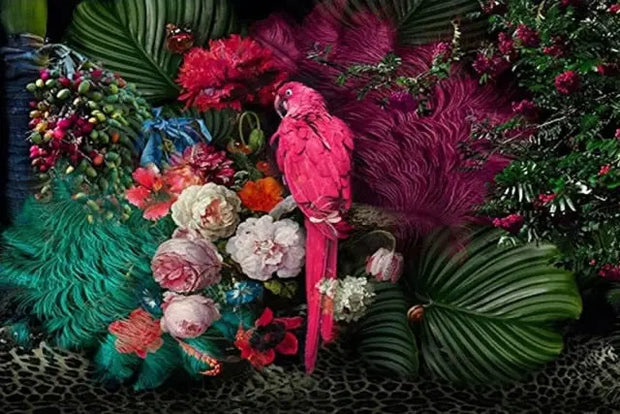 Poster Rosa Papagei Dschungel Dschungel-Deko.de