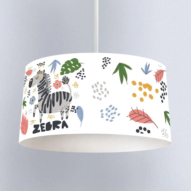 Dschungel-Zebra-Deckenleuchte Mädchen Dschungel-Deko.de