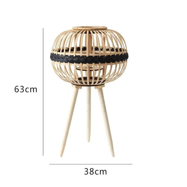 Schwarze Bambuslampe Dschungel-Deko.de