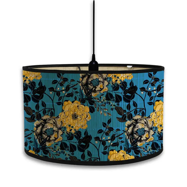 Blauer Dschungel-Floraler Lampenschirm Dschungel-Deko.de