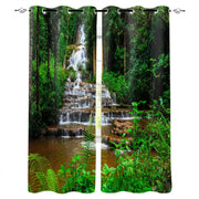 Duschvorhang Dschungel Wasserfall Natur Dschungel-Deko.de