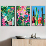 Bunter tropischer Blätter-Print - Dschungel-Deko.de