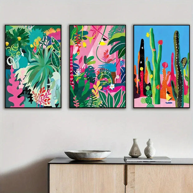 Bunter tropischer Blätter-Print - Dschungel-Deko.de