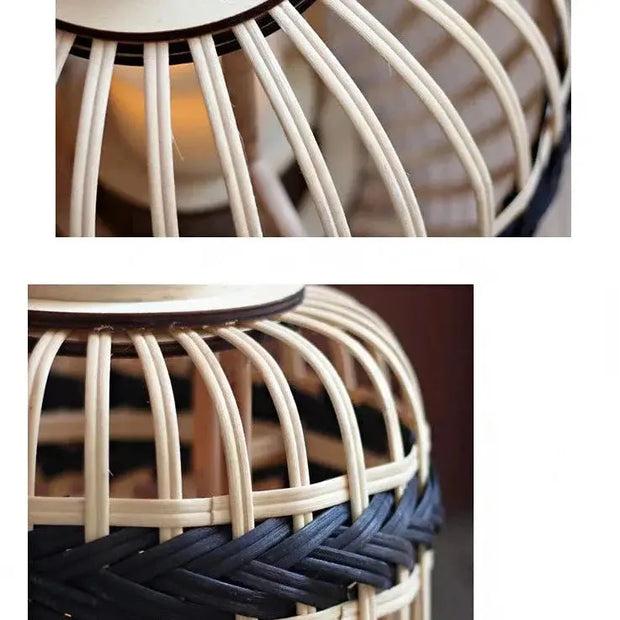 Schwarze Bambuslampe Dschungel-Deko.de