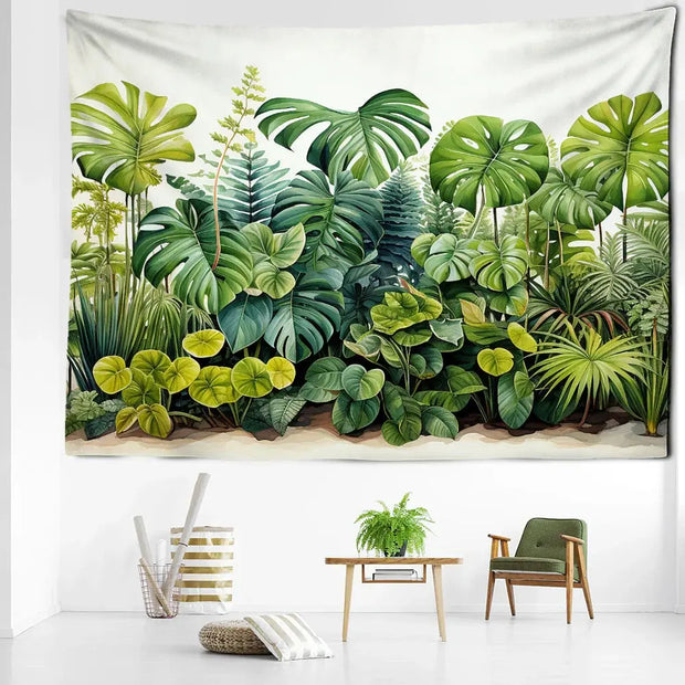 Tropische Blätter Wandbehang Dschungel-Deko.de