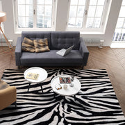 Zebra Teppich Exotisch - Tiermotiv Dschungeloptik - Dschungel-Deko.de