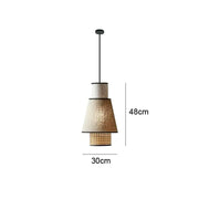 Rattan- und Stoffpendelleuchte Dschungel-Deko.de