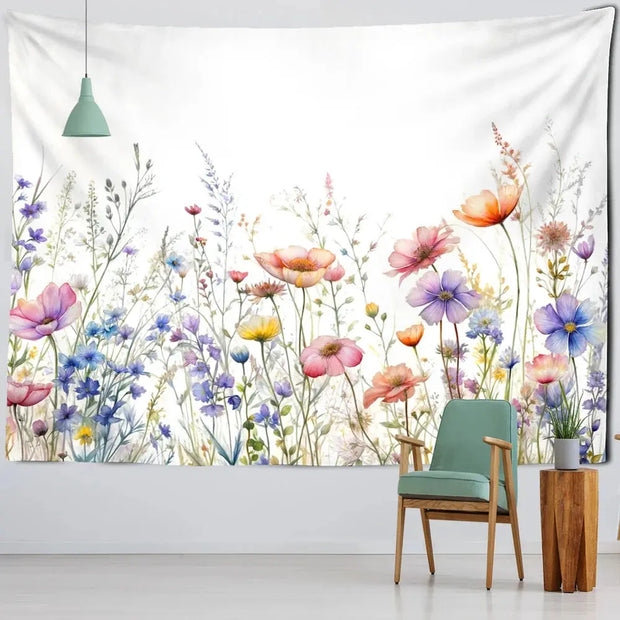 Wandteppich kleine Blumen Dschungel-Deko.de