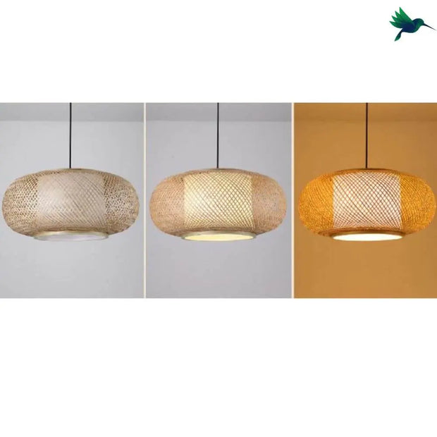 Ovale Bambus-Hängelampe Dschungel-Deko.de