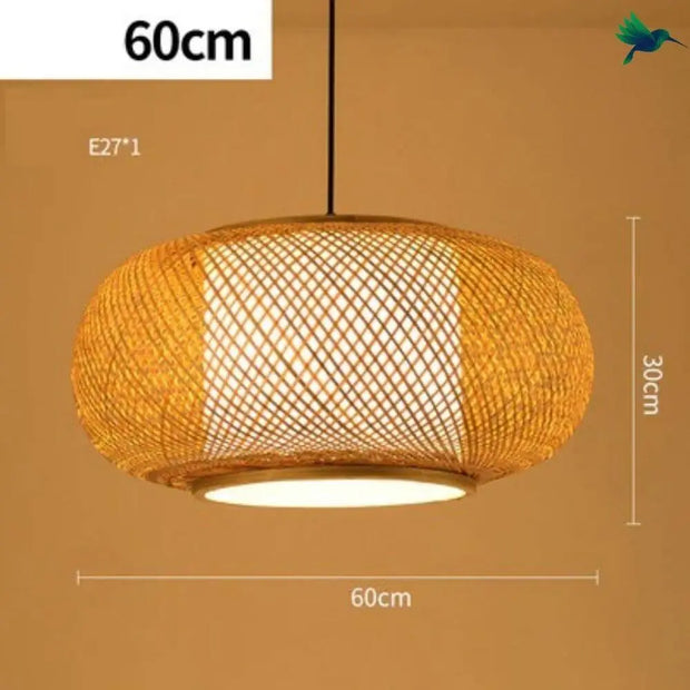 Ovale Bambus-Hängelampe Dschungel-Deko.de