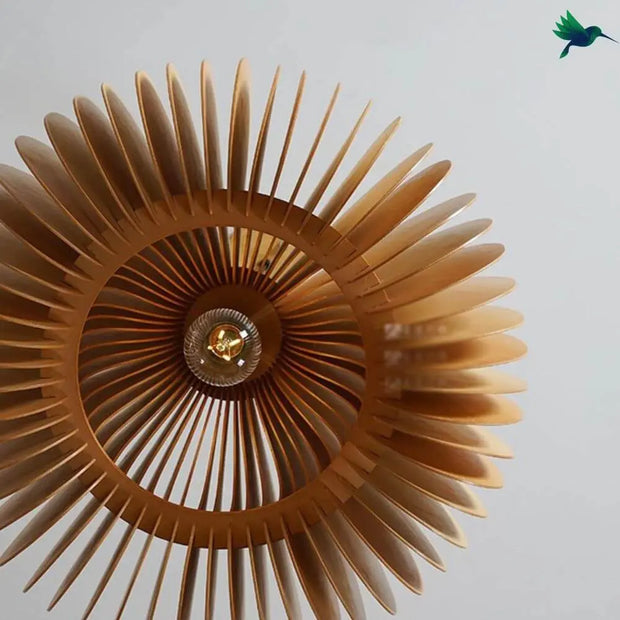 Hängelampe aus Holz Dschungel-Deko.de