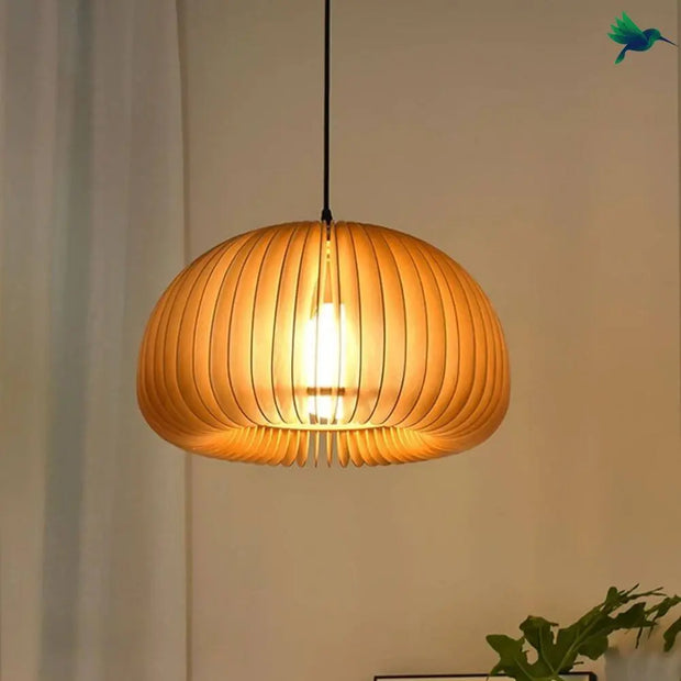 Hängelampe aus Holz Dschungel-Deko.de