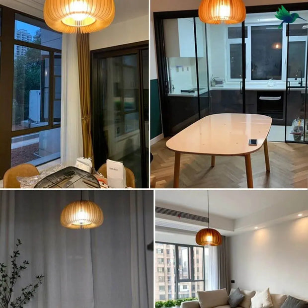 Hängelampe aus Holz Dschungel-Deko.de