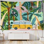 Wandteppich Dschungel Baumwolle Mit Tropischem Blätterdesign - Dschungel-Deko.de