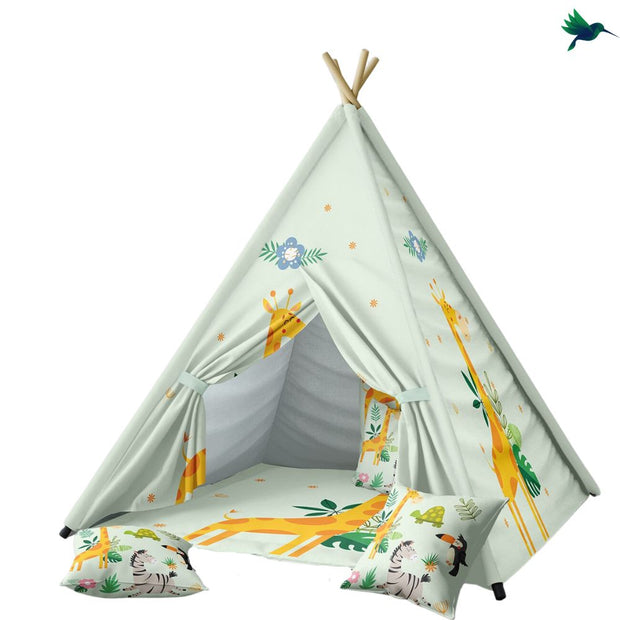 Kinder Tipi Zelt Mit Dschungelmotiv Für Abenteuerzimmer - Dschungel-Deko.de