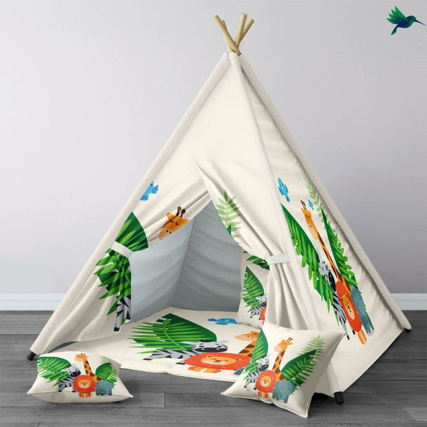 Kinder Tipi Zelt Im Dschungel Stil Fürs Kinderzimmer - Dschungel-Deko.de