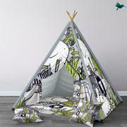 Dschungel Tiermotiv Kindertipi Zelt Aus Stoff - Dschungel-Deko.de