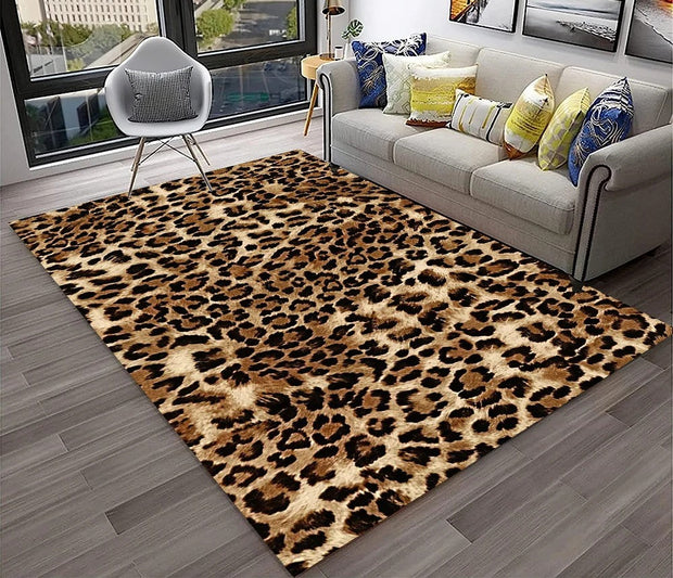 Leoparden Teppich Exotisch für Wohnzimmer oder Schlafzimmer - Dschungel-Deko.de
