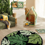 Runder Dschungel Teppich Exotisches Motiv - Dschungel-Deko.de