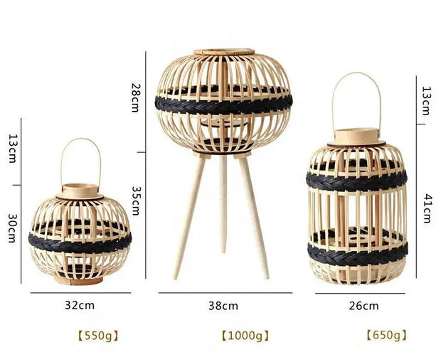 Schwarze Bambuslampe Dschungel-Deko.de